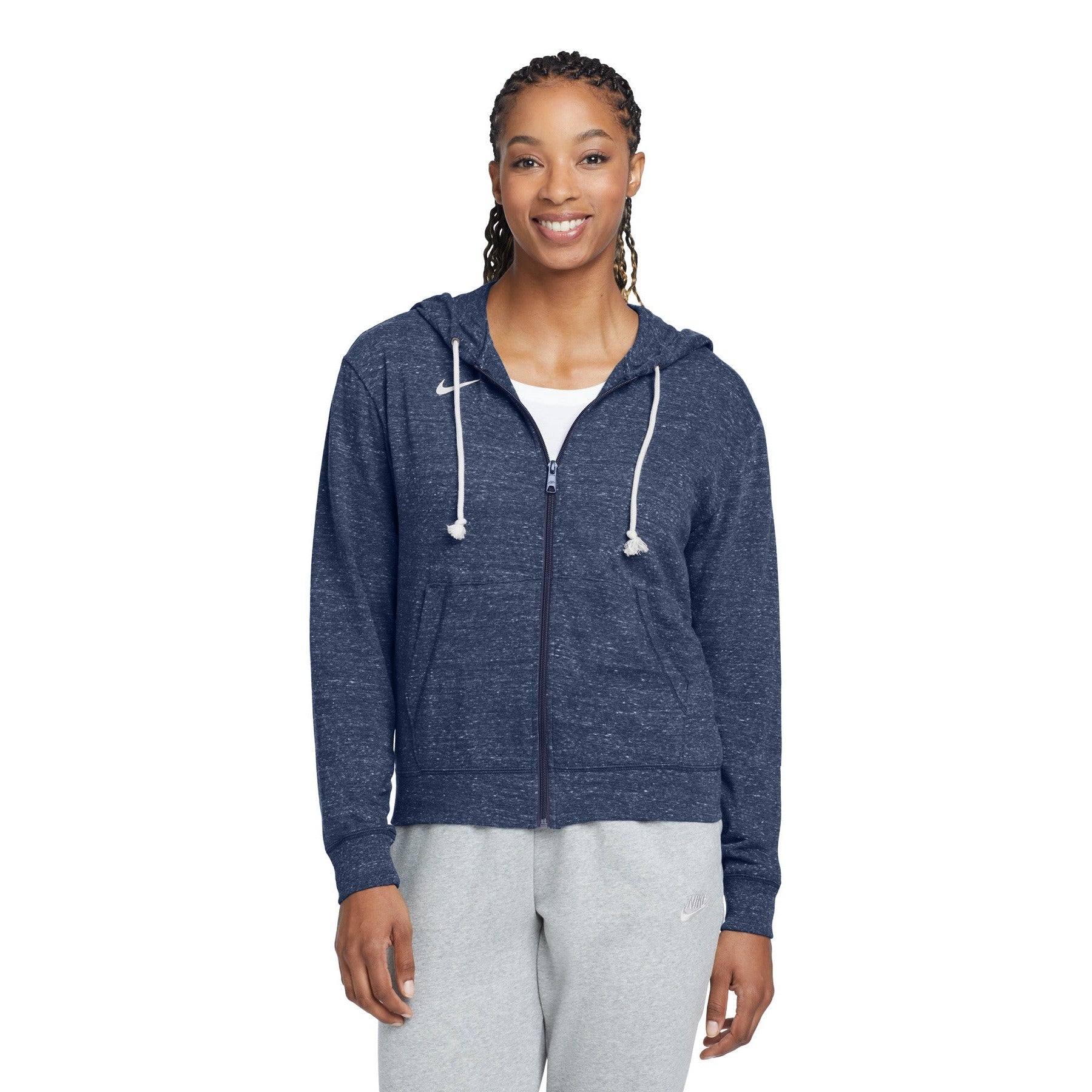 Nike-Nike Women's Gym Vintage Full-Zip Hoodie CN9402-MedTech-3